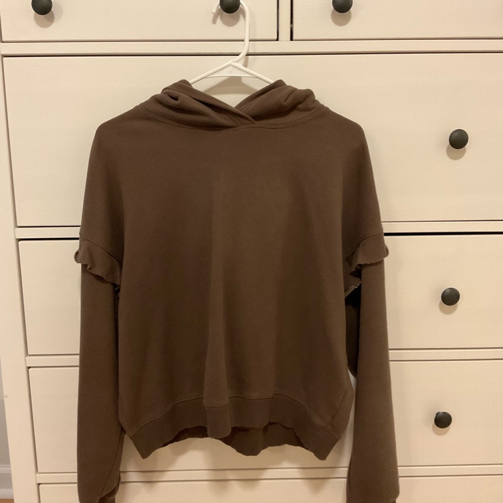 American Eagle Ruffle sleeve sweatshirt hoodie size S